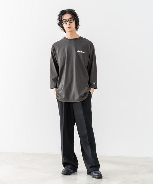 brknhome(ブロークンホーム)の「【BRKNHOME/ブロークンホーム】×【ZERO STAIN/ゼロステイン】コラボ 7分袖 裾ラウンド クルーネック ベースボール Tシャツ(Tシャツ/カットソー・メンズ・オフホワイト/スミクロ/ホワイト・LARGE/MEDIUM)」の21枚目の写真