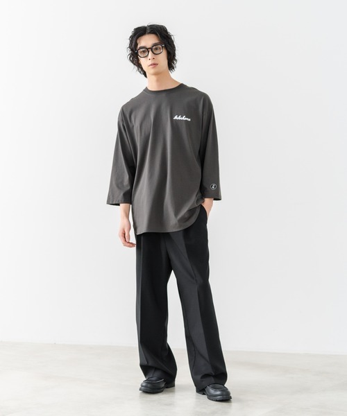 brknhome(ブロークンホーム)の「【BRKNHOME/ブロークンホーム】×【ZERO STAIN/ゼロステイン】コラボ 7分袖 裾ラウンド クルーネック ベースボール Tシャツ(Tシャツ/カットソー・メンズ・オフホワイト/スミクロ/ホワイト・LARGE/MEDIUM)」の22枚目の写真