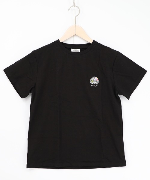ScoLar(スカラー)の「161652:スカラーちゃんポーチ付き3柄展開キャラ刺繍Tシャツ(Tシャツ/カットソー・レディース・パープル/ピンク/ブラック/チャコールグレー/オフホワイト・M)」の3枚目の写真