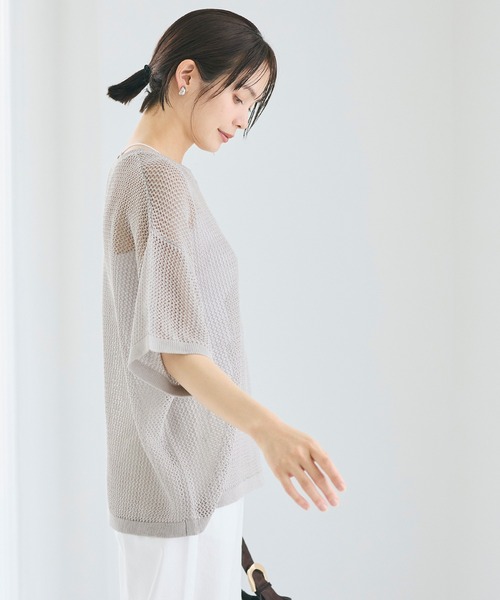 coca(coca)(コカ)の「五分袖メッシュニット(ニット/セーター・レディース・グレー/ブラウン・S/M/L)」の21枚目の写真