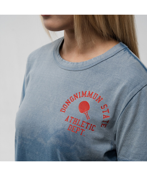 SAFARISPOT(サファリスポット)の「アセンティックテーブルテニスクルーT(ライトインディゴ)(Tシャツ/カットソー・メンズ・スカイブルー・1)」の3枚目の写真