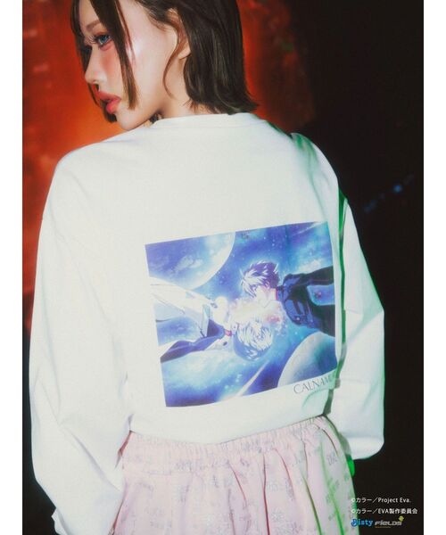 CALNAMUR(カルナムール)の「【新世紀エヴァンゲリオンコラボ】激アツ背景ロングスリーブTシャツ(Tシャツ/カットソー・レディース・レッド/ブルー・X-LARGE/FREE)」の2枚目の写真