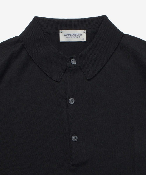 JOHN SMEDLEY（ジョンスメドレー）の「JOHN SMEDLEY / ADRIAN 30G コットンニット 半袖 ポロシャツ（STANDARD FIT）（ポロシャツ・メンズ・ブラック/シルバー/ネイビー/グレイッシュベージュ/ホワイト/ダークブラウン・MEDIUM/LARGE/FREE）」の8枚目の写真