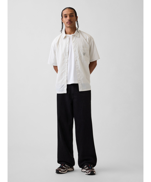 GAP(ギャップ)の「ナイロン100% ボクシーシャツ(シャツ/ブラウス・メンズ・グレー/ブラック/ベージュ/ピンク/オフホワイト・M/S/XS/L/XL)」の17枚目の写真