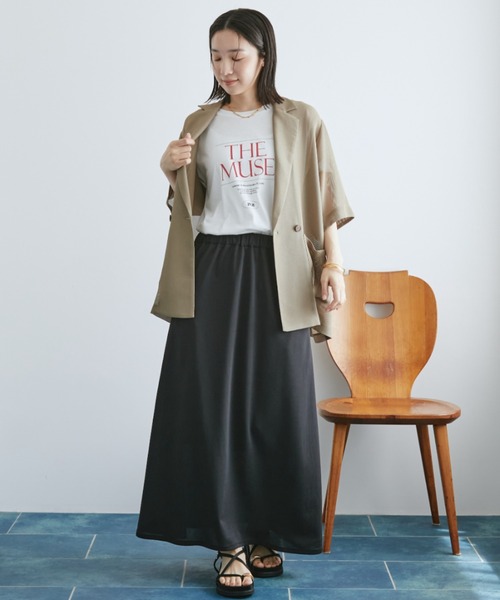 Doux archives(ドゥアルシーヴ)の「THE MUSE Tee(Tシャツ/カットソー・レディース・ベージュ/オフホワイト/ブラウン・FREE)」の4枚目の写真