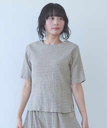 高島ちぢみマルチボーダー半袖プルオーバー