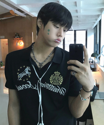 UNTITLED SEOUL（アンタイトル ソウル）の「アンタイトルクレストポロクロップ半袖ブラック（Tシャツ/カットソー）」