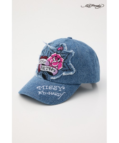 RODEO CROWNS WIDE BOWL(ロデオクラウンズワイドボウル)の「(Ed Hardy)キャップ(キャップ・レディース・アイボリー/ブラック/カモフラージュ/ブルー・FREE)」の4枚目の写真