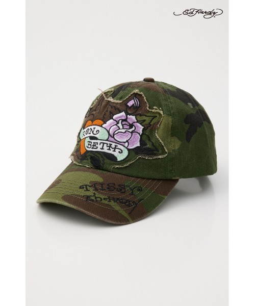 RODEO CROWNS WIDE BOWL(ロデオクラウンズワイドボウル)の「(Ed Hardy)キャップ(キャップ・レディース・アイボリー/ブラック/カモフラージュ/ブルー・FREE)」の1枚目の写真