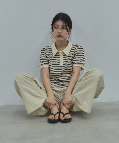 feepur（フェピュール）の「マルチボーダーポロTee（Tシャツ/カットソー・レディース・アイボリー/チャコールグレー・MEDIUM）」の20枚目の写真