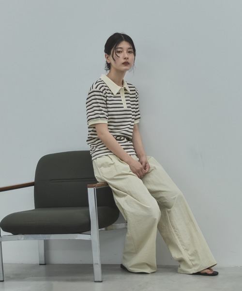 feepur（フェピュール）の「マルチボーダーポロTee（Tシャツ/カットソー・レディース・アイボリー/チャコールグレー・MEDIUM）」の16枚目の写真