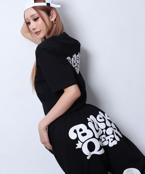 BLACKQUEEN(ブラッククイーン)の「【BLACKQUEEN】ぷっくりBIGロゴスウェットセットアップ(セットアップ・レディース・ピンク/ホワイト・M)」の4枚目の写真