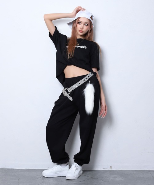 BLACKQUEEN(ブラッククイーン)の「【BLACKQUEEN】ぷっくりBIGロゴスウェットセットアップ(セットアップ・レディース・ピンク/ホワイト・M)」の8枚目の写真