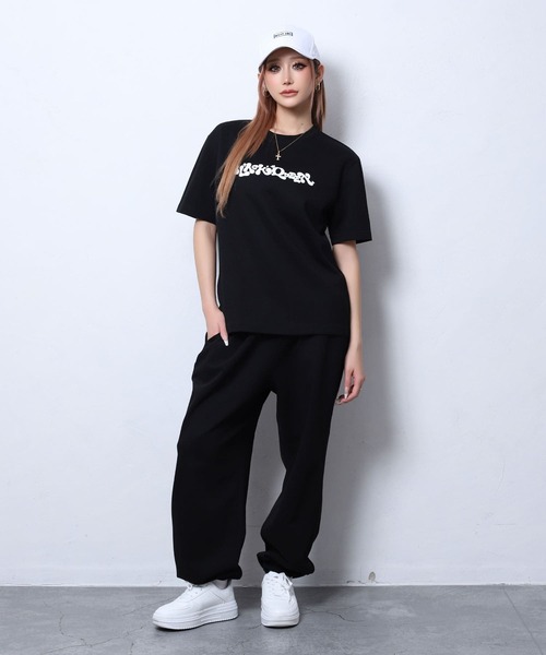 BLACKQUEEN(ブラッククイーン)の「【BLACKQUEEN】ぷっくりBIGロゴスウェットセットアップ(セットアップ・レディース・ピンク/ホワイト・M)」の9枚目の写真
