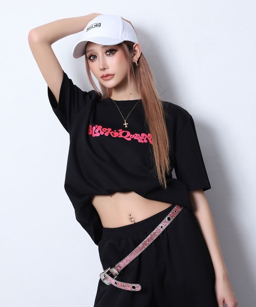 BLACKQUEEN(ブラッククイーン)の「【BLACKQUEEN】ぷっくりBIGロゴスウェットセットアップ(セットアップ・レディース・ピンク/ホワイト・M)」の11枚目の写真