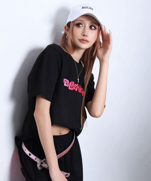 BLACKQUEEN(ブラッククイーン)の「【BLACKQUEEN】ぷっくりBIGロゴスウェットセットアップ(セットアップ・レディース・ピンク/ホワイト・M)」の14枚目の写真