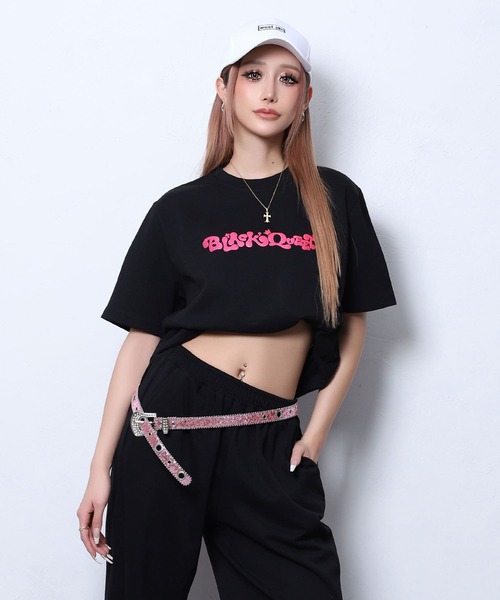 BLACKQUEEN(ブラッククイーン)の「【BLACKQUEEN】ぷっくりBIGロゴスウェットセットアップ(セットアップ・レディース・ピンク/ホワイト・M)」の12枚目の写真