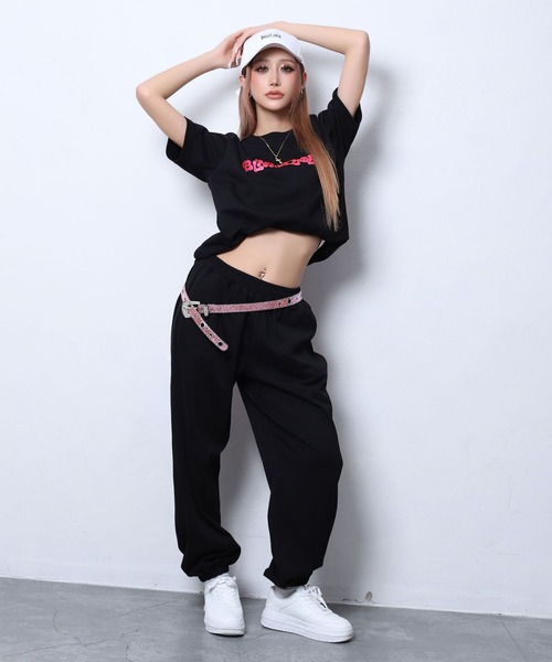 BLACKQUEEN(ブラッククイーン)の「【BLACKQUEEN】ぷっくりBIGロゴスウェットセットアップ(セットアップ・レディース・ピンク/ホワイト・M)」の16枚目の写真