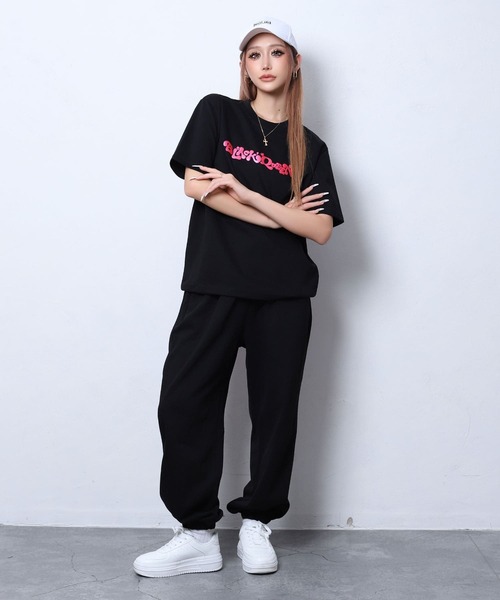 BLACKQUEEN(ブラッククイーン)の「【BLACKQUEEN】ぷっくりBIGロゴスウェットセットアップ(セットアップ・レディース・ピンク/ホワイト・M)」の17枚目の写真