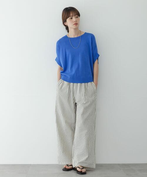 URBAN RESEARCH Sonny Label(アーバンリサーチサニーレーベル)の「クールミストコクーンフレンチニットプルオーバー(ニット/セーター・レディース・ライトグレー/ブラウン/ブルー・FREE)」の13枚目の写真