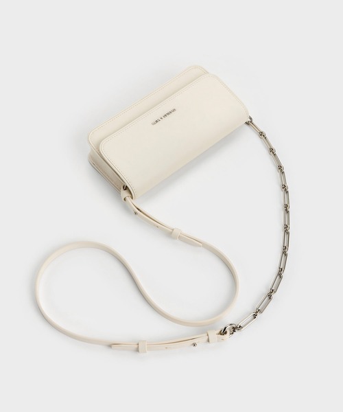 CHARLES & KEITH(チャールズ & キース)の「Lane レーン ハンドルウォレット(財布・レディース・ピンク系その他3/スミクロ/クリーム・XS)」の7枚目の写真