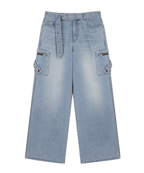 LUVISTRUE(ラヴイズトゥルー)の「SY POCKET BELT PANTS(BLUE)(デニムパンツ・レディース・その他・SMALL)」の2枚目の写真