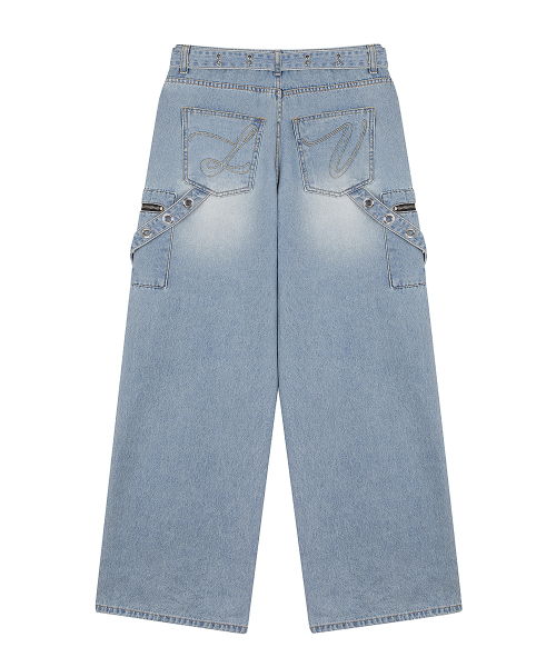 LUVISTRUE(ラヴイズトゥルー)の「SY POCKET BELT PANTS(BLUE)(デニムパンツ・レディース・その他・SMALL)」の3枚目の写真