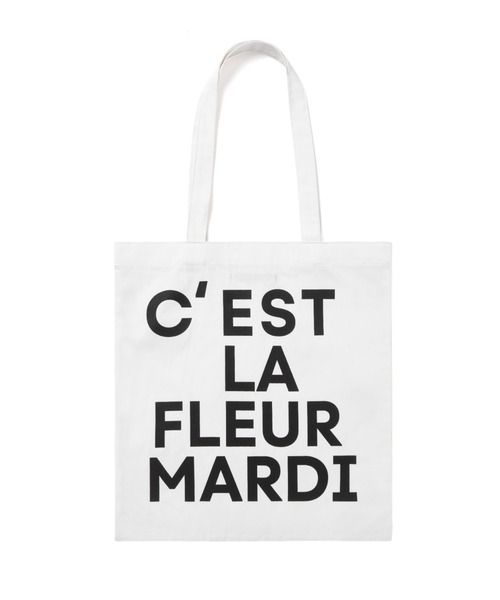 Mardi Mercredi(マルディメクルディ)の「CANVAS BAG FLOWER DOTS / キャンバス バッグ フラワー ドット(トートバッグ・レディース・ホワイト×ブラック・FREE)」の2枚目の写真