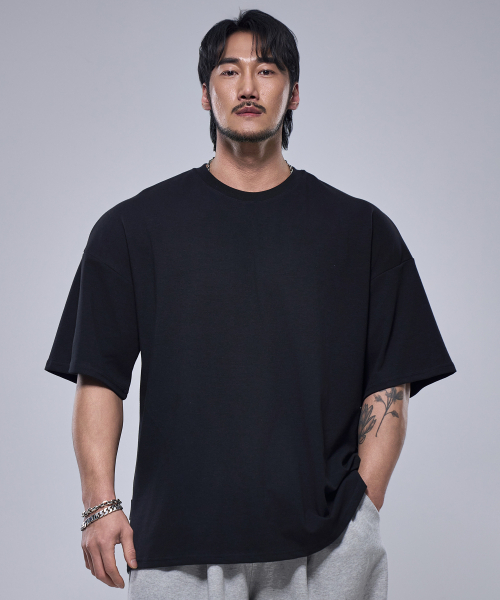 PHYSICAL GARMENTS（フィジカルガーメンツ）の「P2418 コットンメッシュジャイアントフィット半袖 [5 COLOR]（Tシャツ/カットソー・メンズ・ホワイト/ブラック/ネイビー/グレー/カーキ・LARGE/MEDIUM/X-LARGE/XX-LARGE）」の6枚目の写真