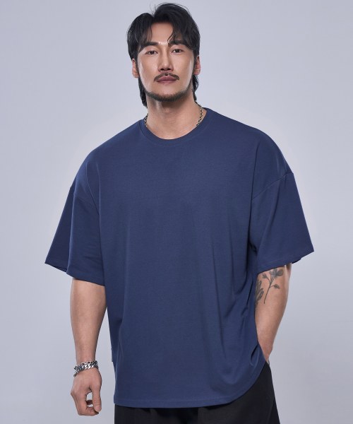 PHYSICAL GARMENTS（フィジカルガーメンツ）の「P2418 コットンメッシュジャイアントフィット半袖 [5 COLOR]（Tシャツ/カットソー・メンズ・ホワイト/ブラック/ネイビー/グレー/カーキ・LARGE/MEDIUM/X-LARGE/XX-LARGE）」の10枚目の写真