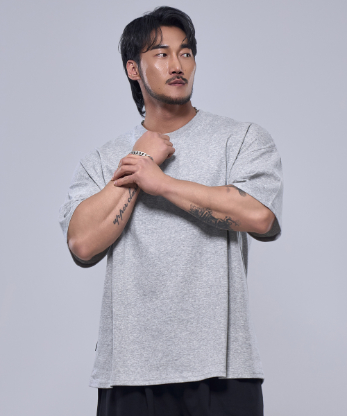 PHYSICAL GARMENTS（フィジカルガーメンツ）の「P2418 コットンメッシュジャイアントフィット半袖 [5 COLOR]（Tシャツ/カットソー・メンズ・ホワイト/ブラック/ネイビー/グレー/カーキ・LARGE/MEDIUM/X-LARGE/XX-LARGE）」の13枚目の写真