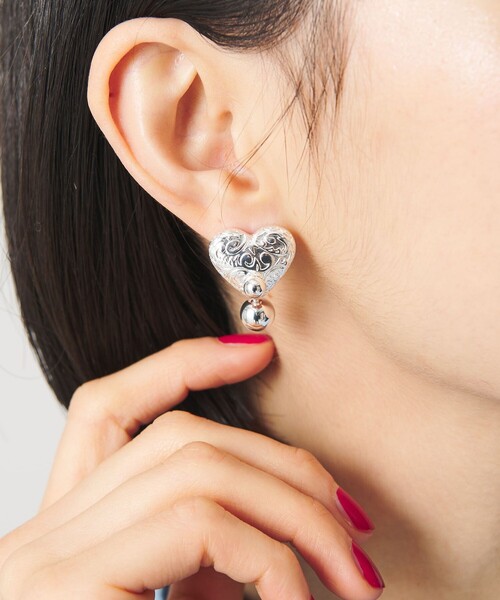 Soierie(ソワリー)の「<Soierie>Heart barbell ピアス(ピアス(両耳用)・レディース・シルバー・FREE)」の1枚目の写真