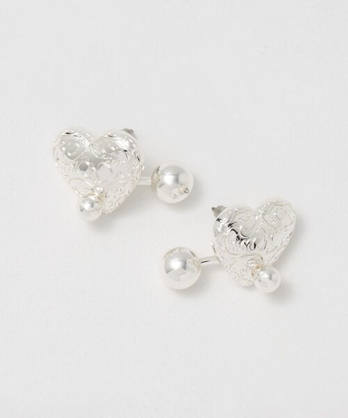 Soierie(ソワリー)の「<Soierie>Heart barbell ピアス(ピアス(両耳用)・レディース・シルバー・FREE)」の4枚目の写真