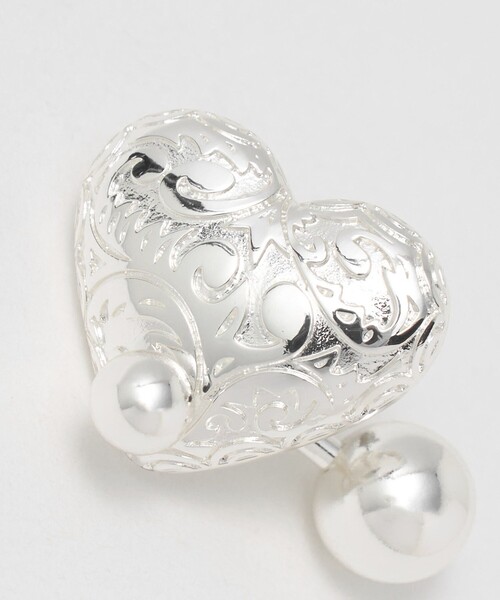 Soierie(ソワリー)の「<Soierie>Heart barbell ピアス(ピアス(両耳用)・レディース・シルバー・FREE)」の8枚目の写真