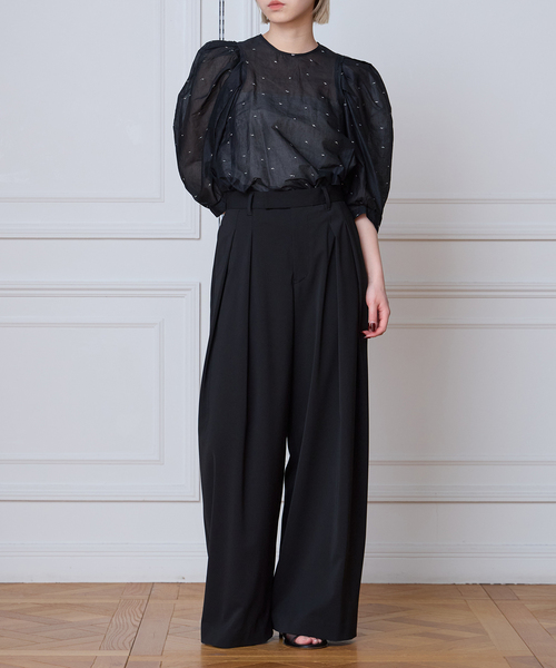 IENA LA BOUCLE(イエナラブークル)の「《追加》洗濯機洗い可 ウーステッドライクシャンブレータックスラックス(スラックス・レディース・チャコールグレー/グレー/ブラック・34/36/38/40)」の4枚目の写真