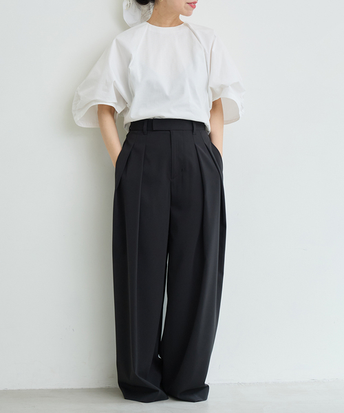 IENA LA BOUCLE(イエナラブークル)の「《追加》洗濯機洗い可 ウーステッドライクシャンブレータックスラックス(スラックス・レディース・チャコールグレー/グレー/ブラック・34/36/38/40)」の5枚目の写真
