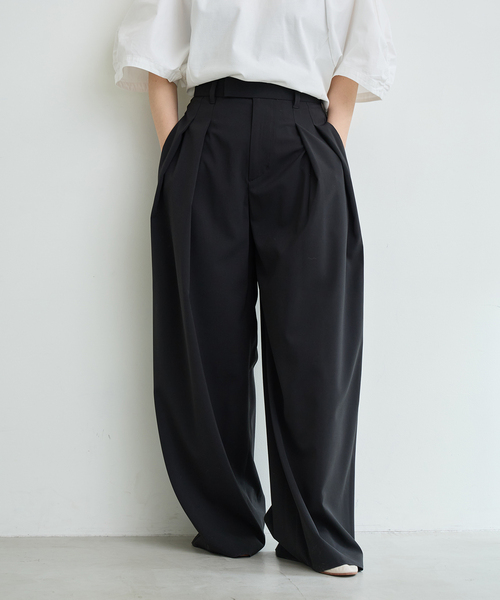 IENA LA BOUCLE(イエナラブークル)の「《追加》洗濯機洗い可 ウーステッドライクシャンブレータックスラックス(スラックス・レディース・チャコールグレー/グレー/ブラック・34/36/38/40)」の17枚目の写真