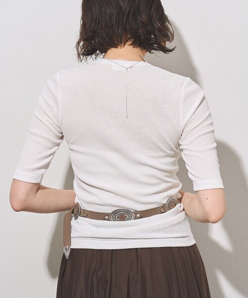 Whim Gazette(ウィムガゼット)の「【myporter】ラウンドネックドライフィットカットソー(Tシャツ/カットソー・レディース・ホワイト/ブラウン/ブラック・38)」の8枚目の写真