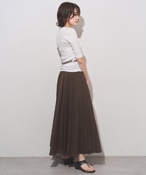 Whim Gazette(ウィムガゼット)の「【myporter】ラウンドネックドライフィットカットソー(Tシャツ/カットソー・レディース・ホワイト/ブラウン/ブラック・38)」の10枚目の写真