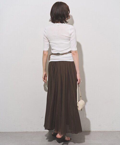 Whim Gazette(ウィムガゼット)の「【myporter】ラウンドネックドライフィットカットソー(Tシャツ/カットソー・レディース・ホワイト/ブラウン/ブラック・38)」の9枚目の写真