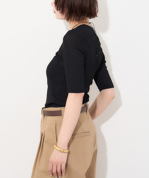 Whim Gazette(ウィムガゼット)の「【myporter】ラウンドネックドライフィットカットソー(Tシャツ/カットソー・レディース・ホワイト/ブラウン/ブラック・38)」の16枚目の写真