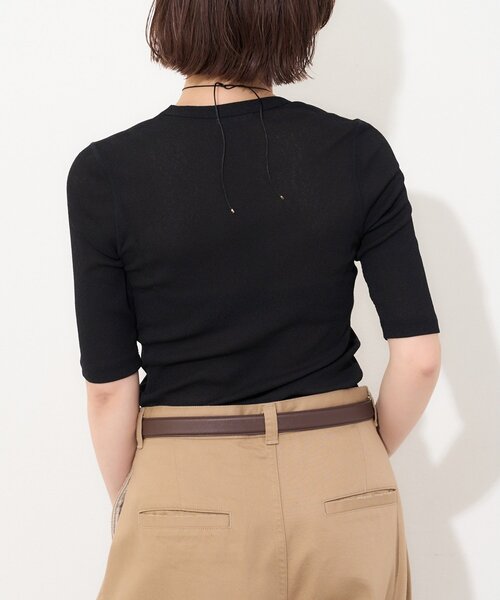 Whim Gazette(ウィムガゼット)の「【myporter】ラウンドネックドライフィットカットソー(Tシャツ/カットソー・レディース・ホワイト/ブラウン/ブラック・38)」の19枚目の写真