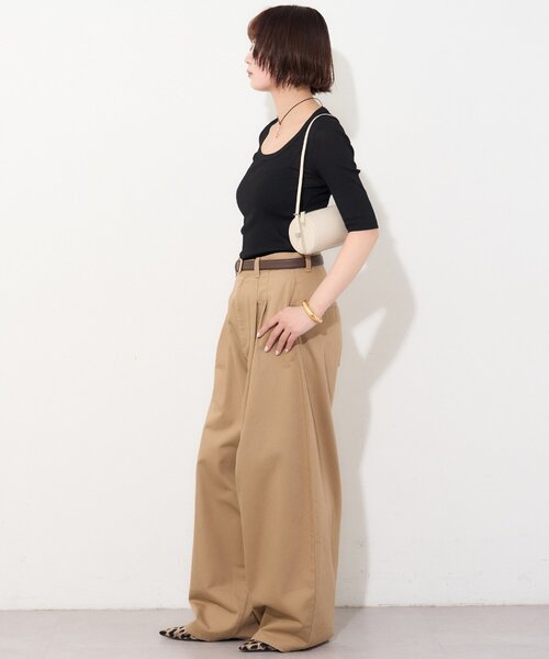 Whim Gazette(ウィムガゼット)の「【myporter】ラウンドネックドライフィットカットソー(Tシャツ/カットソー・レディース・ホワイト/ブラウン/ブラック・38)」の17枚目の写真