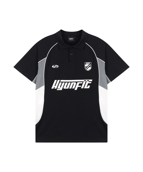 HYUNFIT（ヒョンフィット）の「SPORTY COLLAR T-SHIRT-[BLACK]（ポロシャツ・メンズ・その他・MEDIUM/LARGE/X-LARGE）」の2枚目の写真