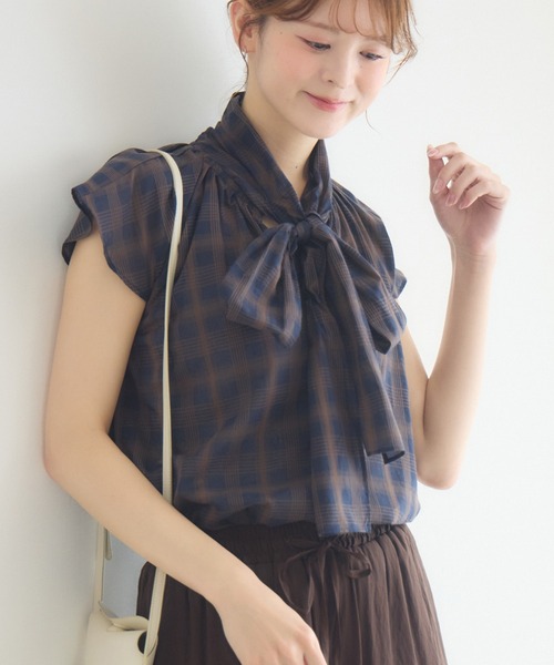 KATHARINE ROSS(キャサリンロス)の「ボイルチェックボウタイブラウス(シャツ/ブラウス・レディース・ネイビー/ブラック・FREE)」の19枚目の写真