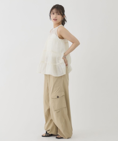 archives（アルシーヴ）の「【シンプルなのにこなれ見え】チノバレルタックカーゴパンツ（カーゴパンツ・レディース・ベージュ/アイボリー/カーキ・MEDIUM）」の5枚目の写真