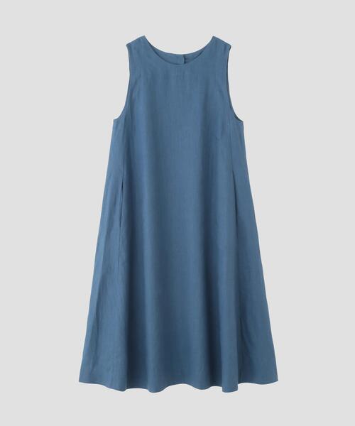 MARGARET HOWELL(マーガレットハウエル)の「LIGHTWEIGHT LINEN(ワンピース・レディース・ブルー/ブラック・1/2)」の5枚目の写真