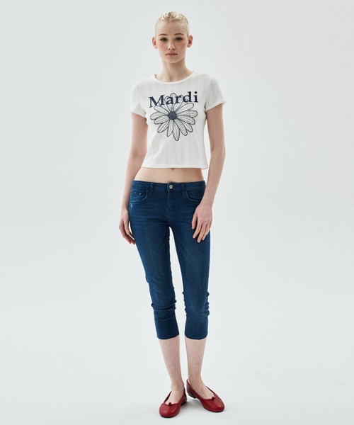 Mardi Mercredi(マルディメクルディ)の「SLIM FIT TOP EYELET FLOWERMARDI / スリム フィット トップ アイレット フラワーマルディ(Tシャツ/カットソー・レディース・ブラック/グレー×ホワイト/アイボリー/アイボリー系1・FREE)」の18枚目の写真