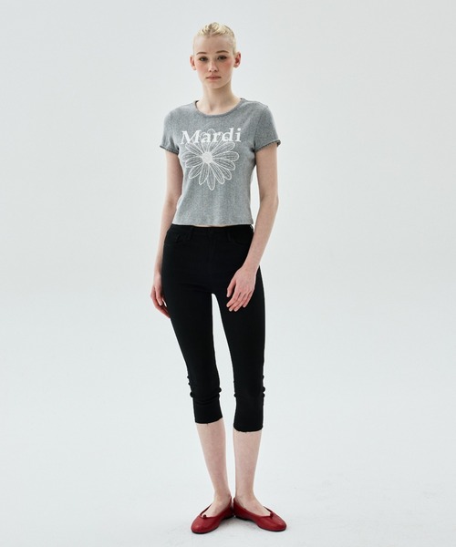 Mardi Mercredi(マルディメクルディ)の「SLIM FIT TOP EYELET FLOWERMARDI / スリム フィット トップ アイレット フラワーマルディ(Tシャツ/カットソー・レディース・ブラック/グレー×ホワイト/アイボリー/アイボリー系1・FREE)」の10枚目の写真