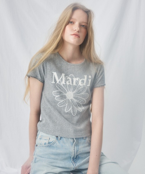 Mardi Mercredi(マルディメクルディ)の「SLIM FIT TOP EYELET FLOWERMARDI / スリム フィット トップ アイレット フラワーマルディ(Tシャツ/カットソー・レディース・ブラック/グレー×ホワイト/アイボリー/アイボリー系1・FREE)」の11枚目の写真